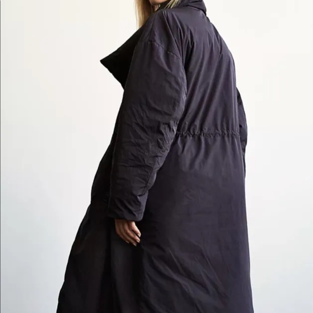 Free People Coat Maxi Downtown Duvet Puffer Adjustable Waist Black - Picture 2 of 7